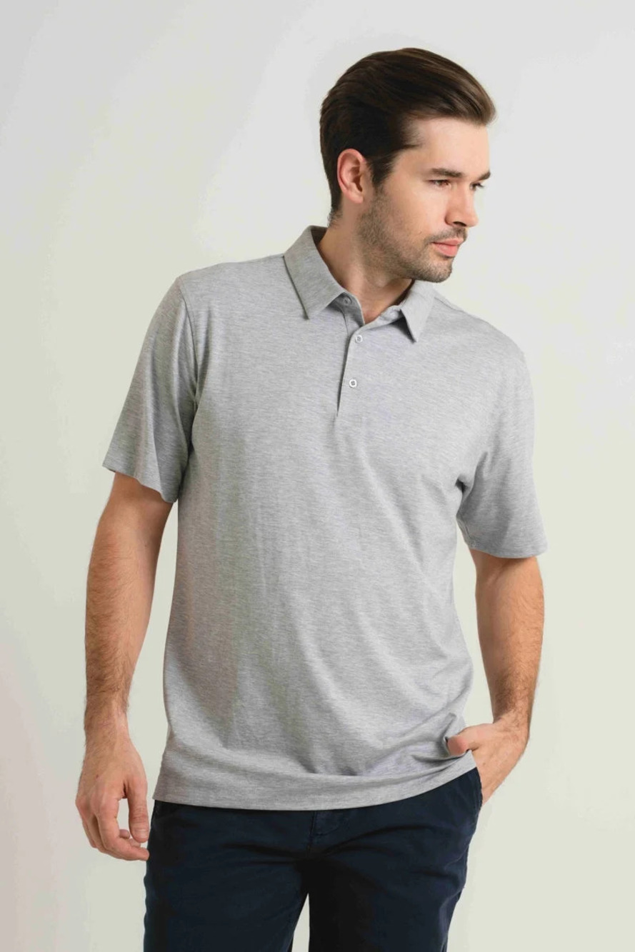 American Heritage Grey 4-way Stretch Performance Polo/37519